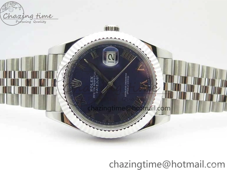 0203 ModernLook DateJust 41mm 126334 SS BP Maker 1:1 Best Edition New Version Blue Roman Dial on Jubilee Bracelet 3033